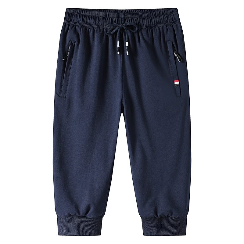 M-8Xl Men Sweatpants Summer Jogging Cotton Loose Casual Pants Shorts Men New Fashion High Quality Solid Color 7 Points Pants Men