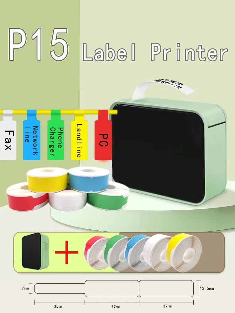 P15 Network Cable Label Printer Mini Wireless Bluetooth Labeling Machine similar as D110 Handheld Printer  Thermal  Price Label