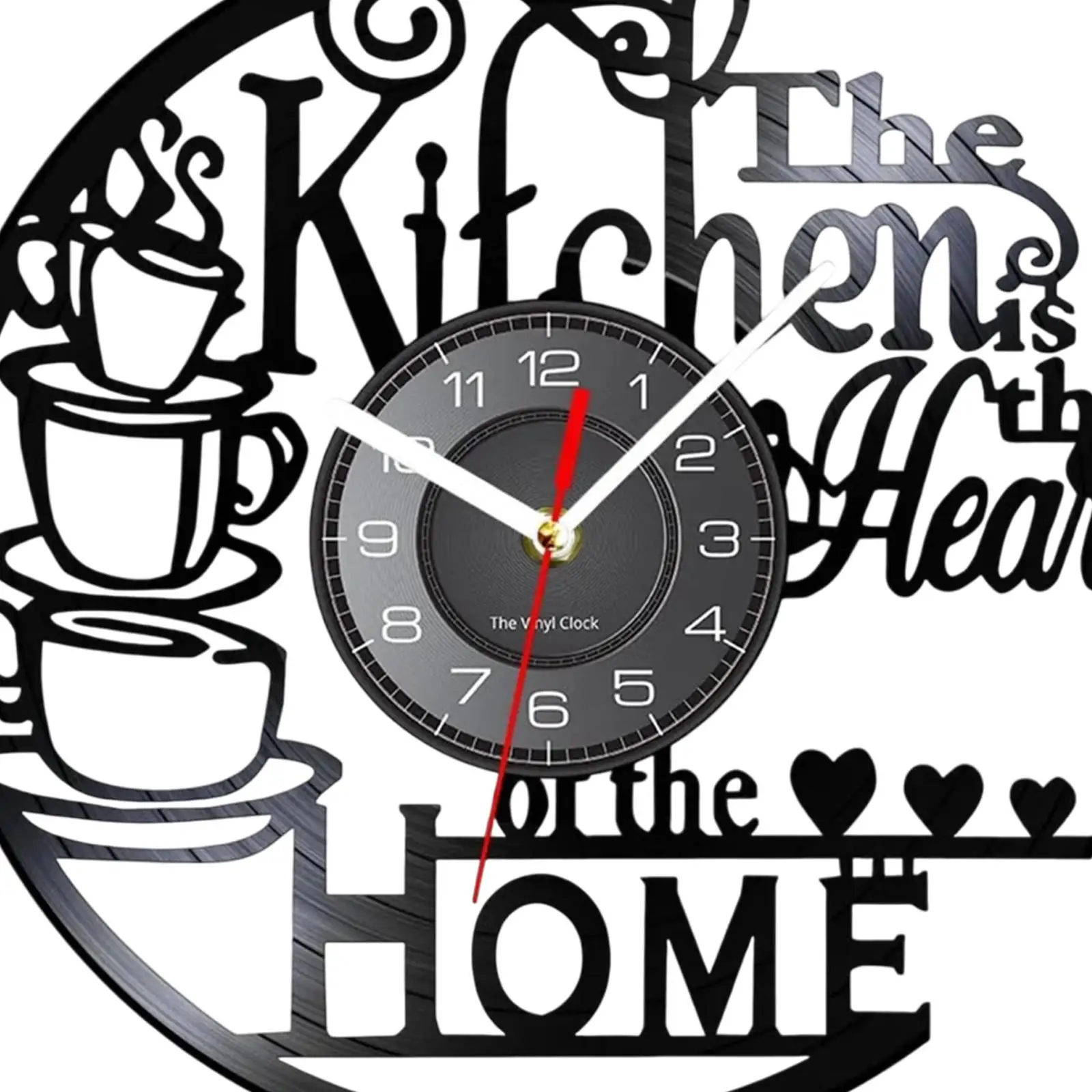 Kitchen Record Wall Clock Decorative Arabic Numeral Artwork Kitchen Heat Home