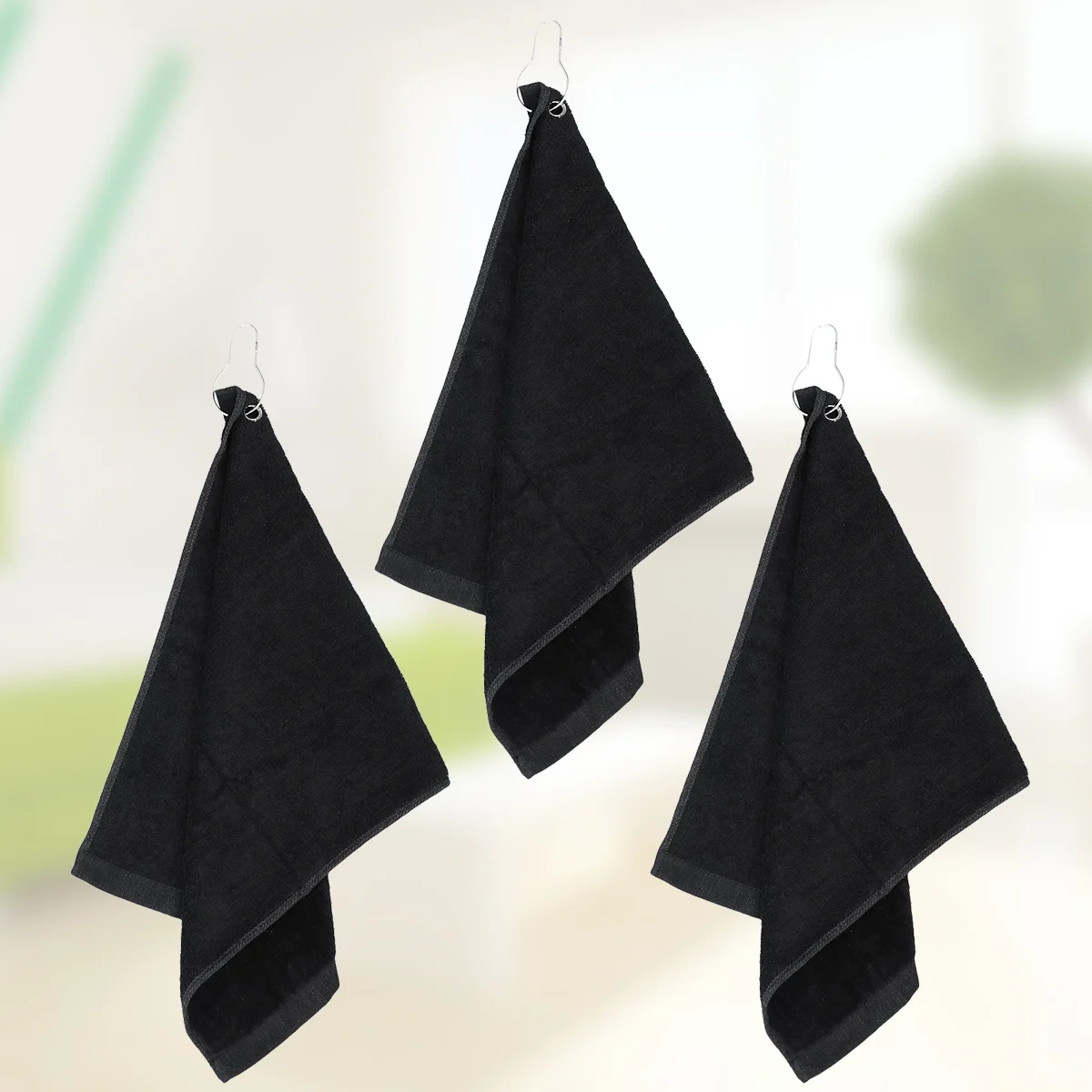 

3 Pcs Microfiber Towels Hole with Hook Water Absorption Personality Sports Cotton
