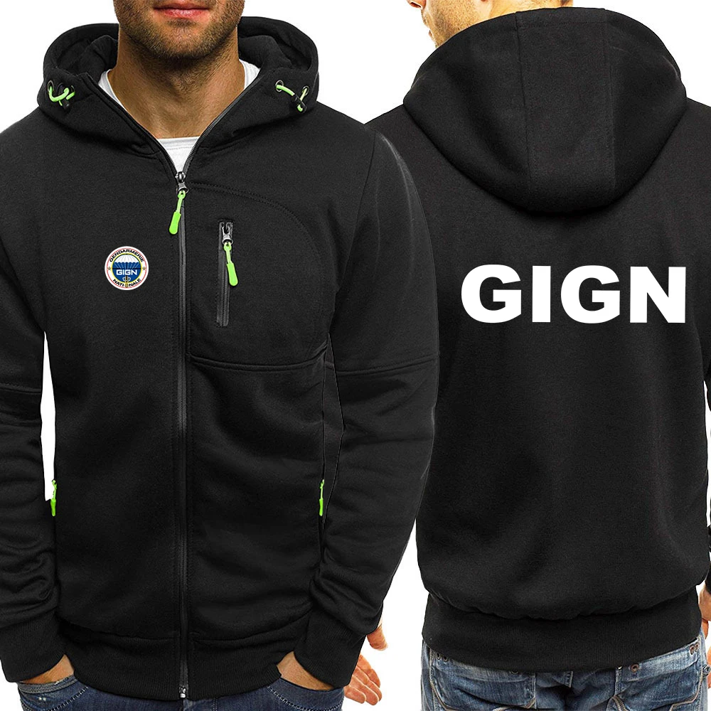 

France Gendarmerie GIGN 2023 Print Hoodies Men Hip Hop Harajuku Long Sleeve Hooded Sweatshirts zipper Jacket Hoody ClothingFr