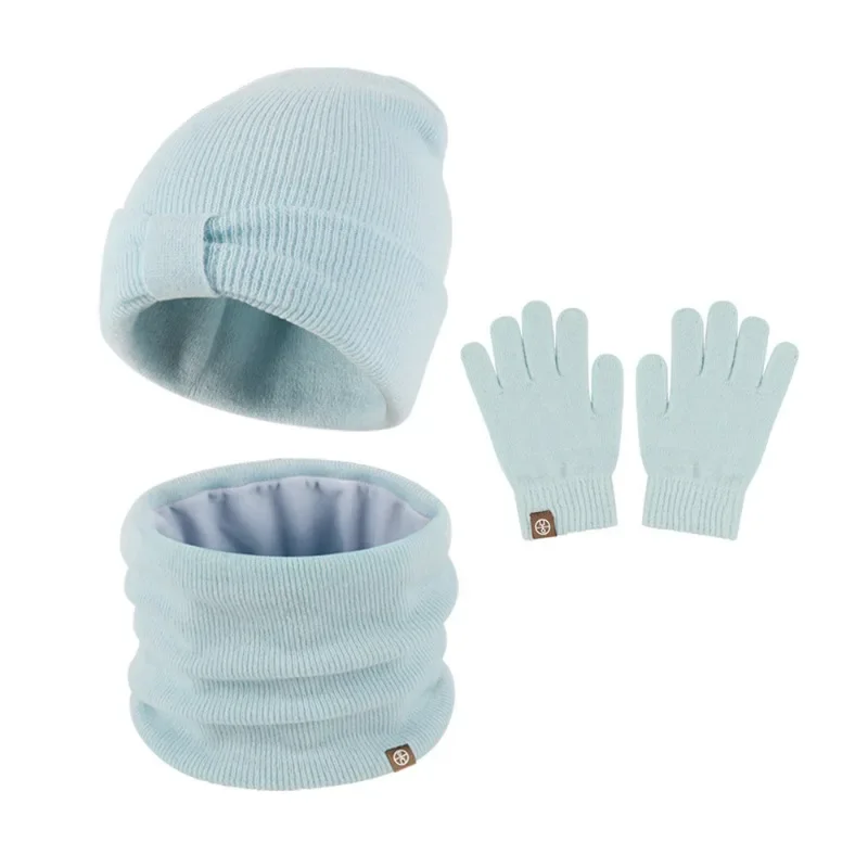Alpaca Wool Toddler Hat Scarf Gloves Set Winter Baby Boys Girls Warm 3 in 1 Cute Bow Hats for Kids Infant Snood Knitted Bonnets