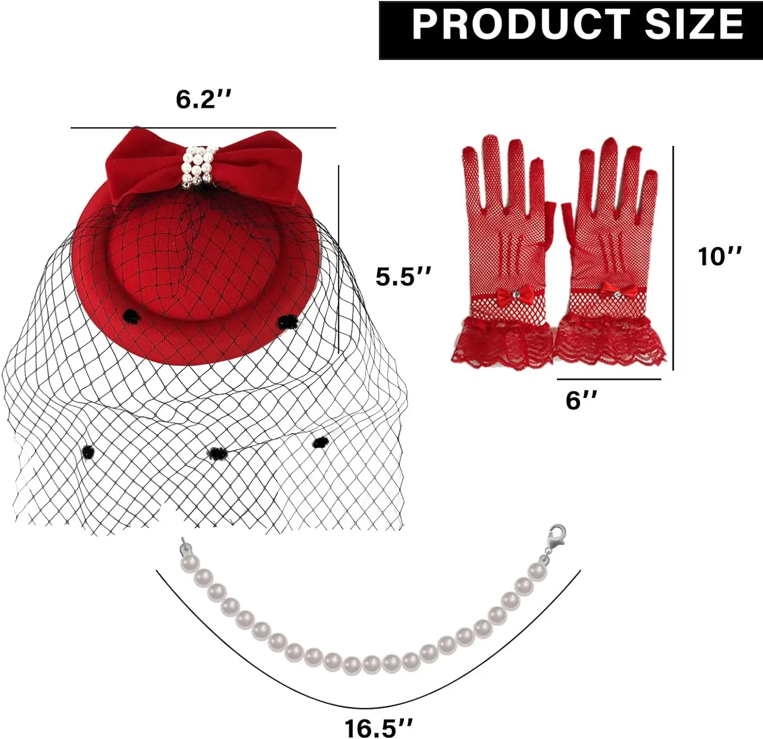 Fascinator Hats Fascinators Hats 20s 50s Hat Pillbox Hat Cocktail Tea Party Headwear with Veil Necklace gloves Set for Girls and Women