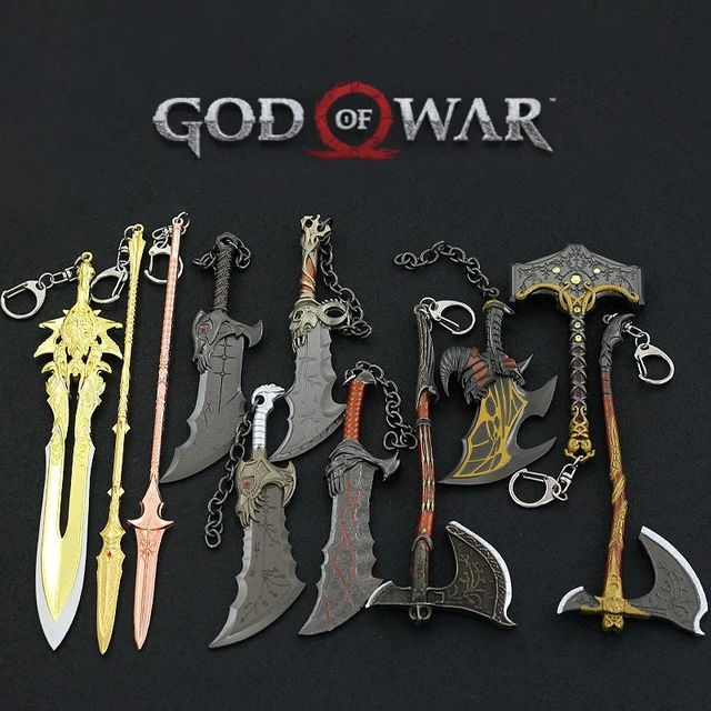 Fashion God of War Kratos Sword Blade of Olympus Keychain Toy Dolls Weapon  Keychain Kratos Blades