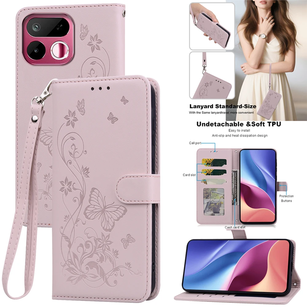 Leather Flip Phone Case - Elegant Book Cover Style