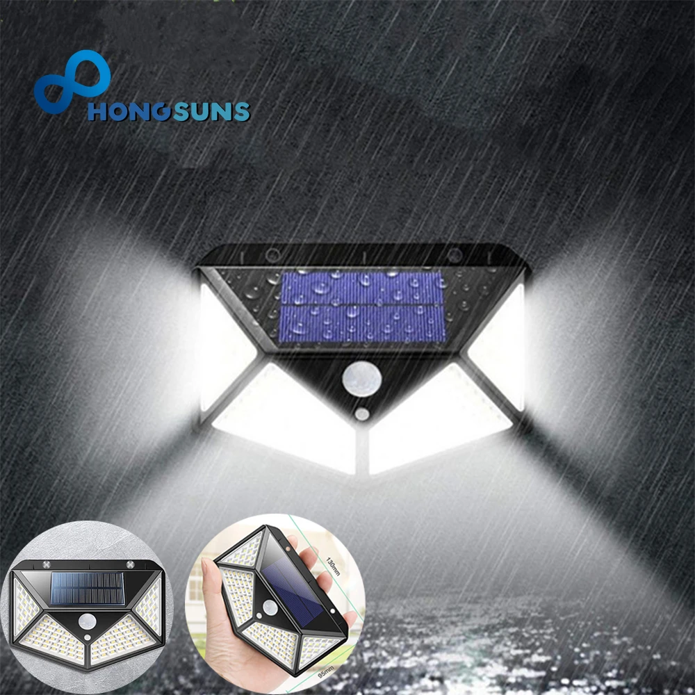 IP65 PIR Motion Sensor Wall Light 100 LED Solar Light Outdoor Solar