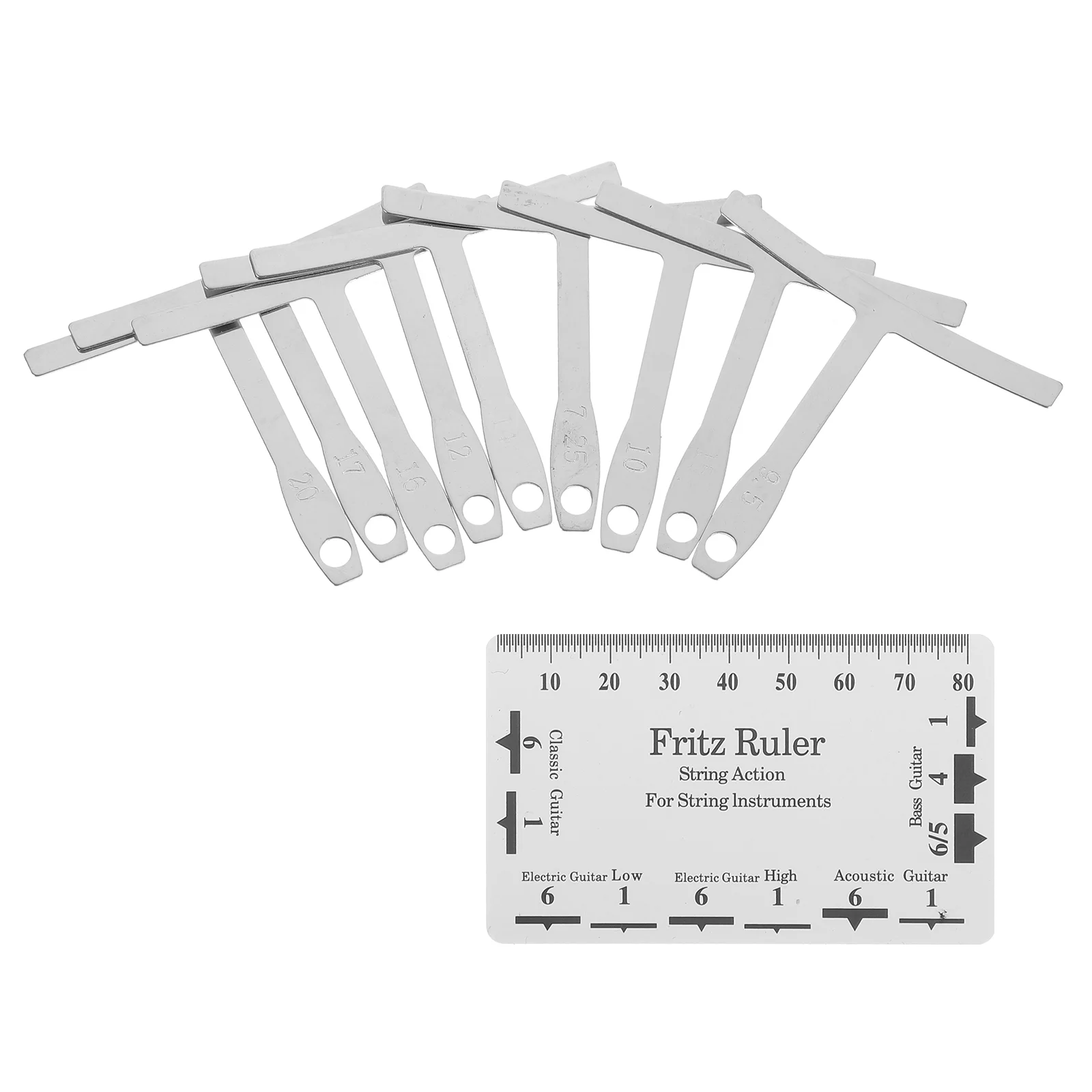 

1 Set Guitar Luthier Tool Includes Understring Radius Gauge String Action Gauge
