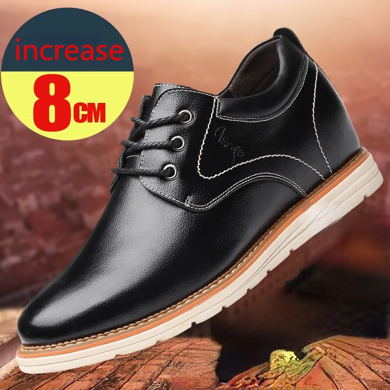 

New Elevator Male's Height Increase 10cm Leisure Men's Shoes Inner Height Increase 8cm Men's Shoes Business Casual Leather Shoes