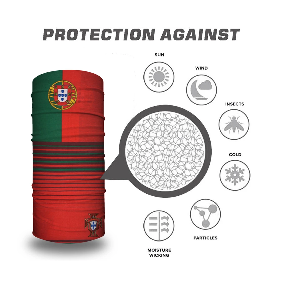 Portugal Flag Bandanas Outdoor Sports Hiking Camping Cycling Face Mask Tube Scarf Portuguese Windproof Neck Gaiter Balaclava