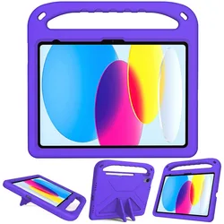 Colorful EVA Kids iPad Case with Handle and Kickstand - iPad A16 11th11 2025 (Purple)