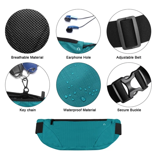 여성용 경량 방수 통기성 휴대폰 파우치, 패니 팩, 러닝 백, 허리 팩, 엉덩이 벨트, 스포츠, 1PC 3