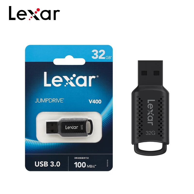 Memoria USB Lexar V400 original, 32 GB, 64 GB, USB 3.0, hasta 100 MB/s de lectura, memoria USB, unidad flash USB, memoria USB para PC