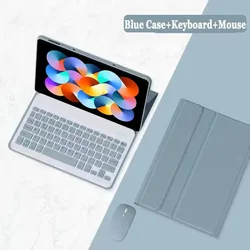 Enhanced Protective Keyboard Case with Bluetooth and Magnetic Closure for Italian (Ice Blue Mouse)