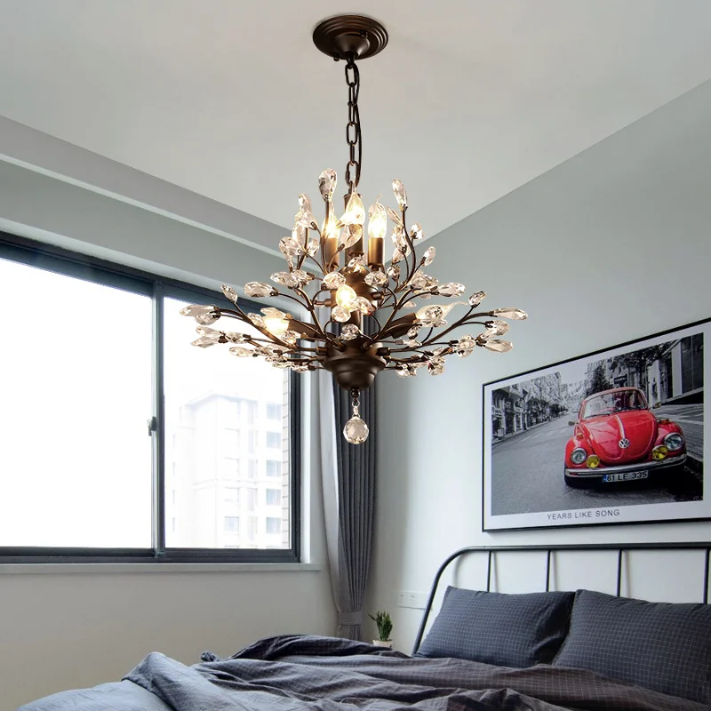 

Led Pendant Light Room Nordic Candle Crystal Chandelier Vintage Candle Decor for Living Room Ceiling Hanging Light