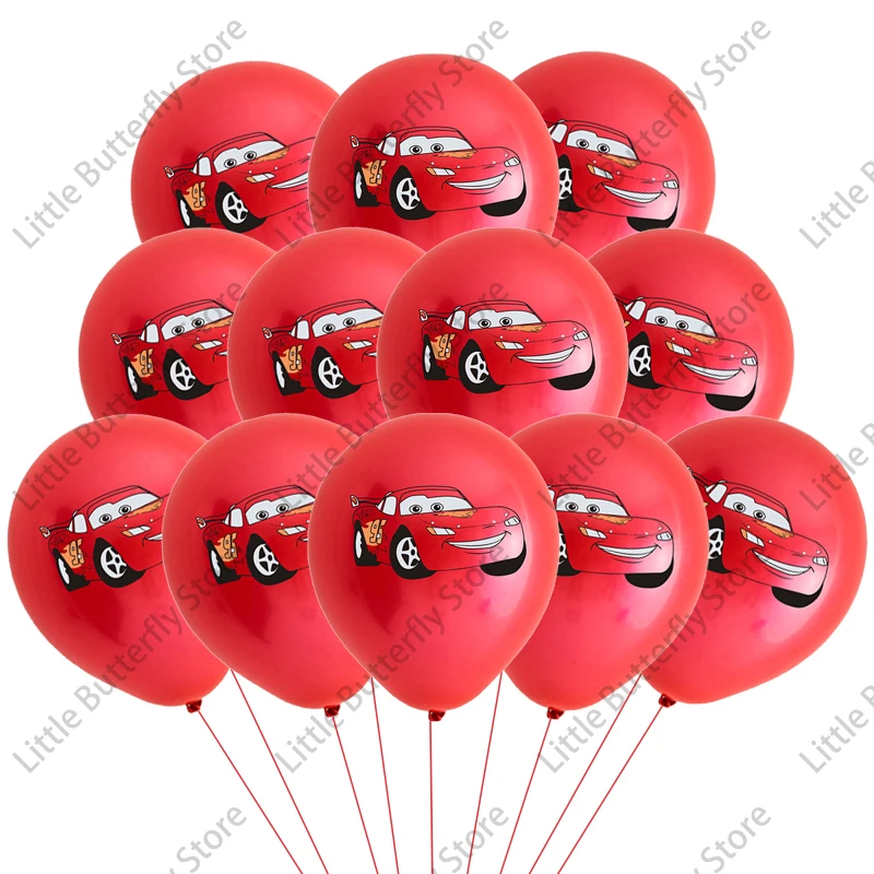 thumbnail image 1 of Globo de látex para coche de 12 pulgadas de Disney Lightning McQueen, 10, 20 o 30 unidades, para baby shower, cumpleaños, niño, 1 of 5