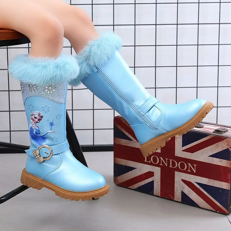 Disney-Botas-de-Frozen-para-ni-a-zapatos-c-lidos-de-princesa-Elsa-botas ...