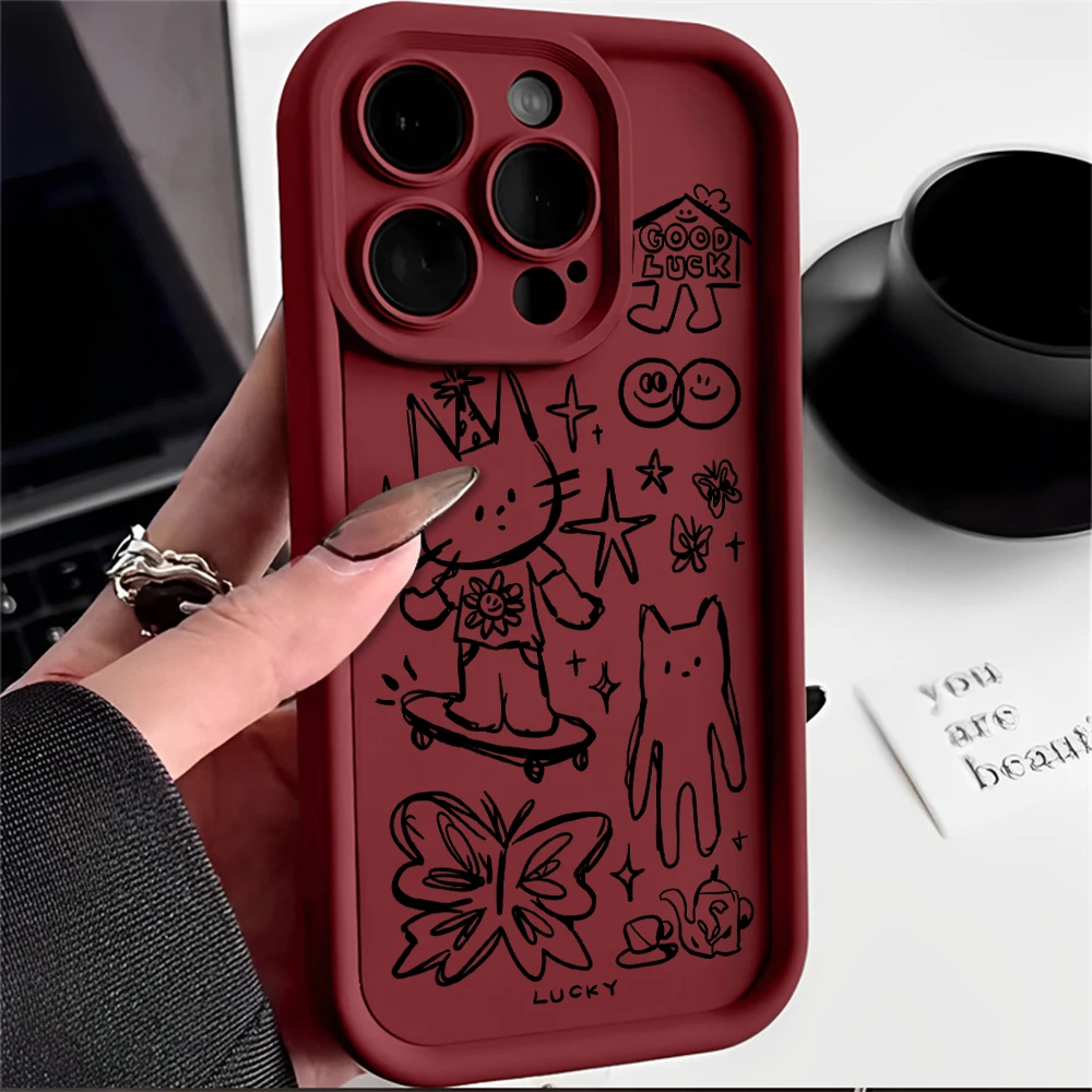 Adorable Kitten Sketch Cat Phone Case