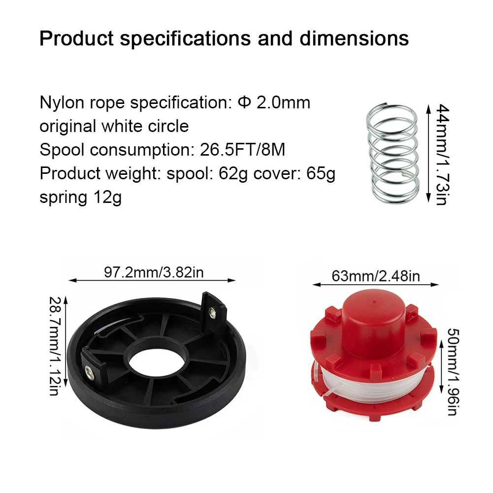 

Spool Spool Line GE-CT 36/30 Plastic 26.5FT/8M Diameter 2mm Spool Cover 97.2*28.7mm Spool Line 63*50mm Practical