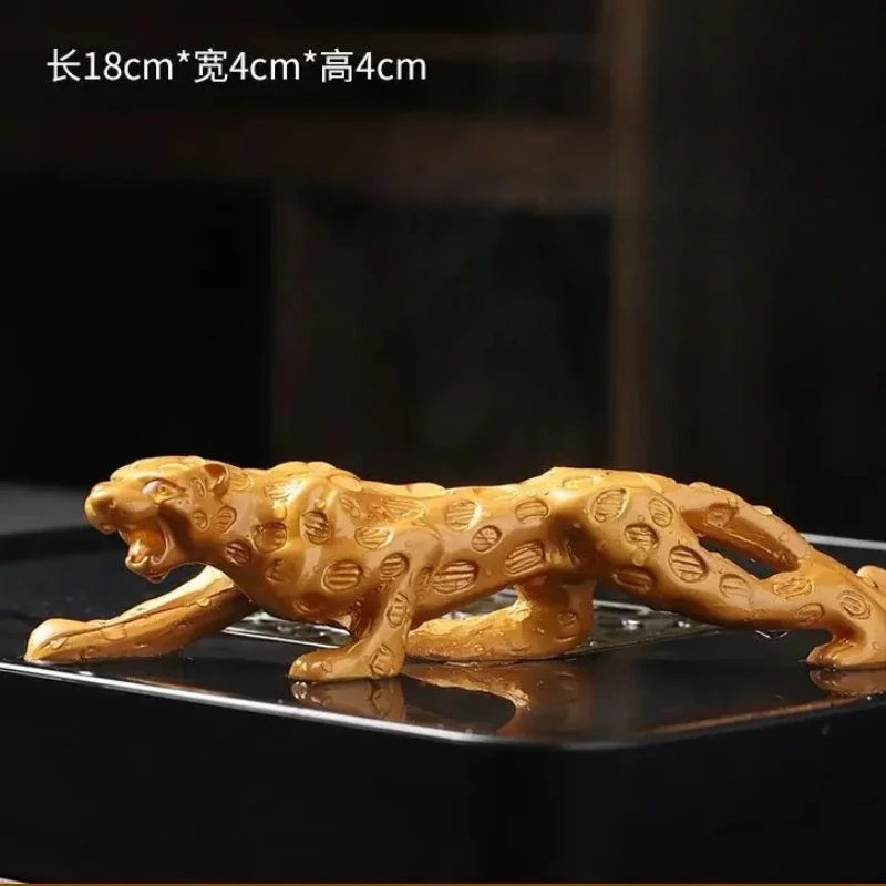 Color-Changing Golden Leopard Tea Pet Figurine Lucky Money Car Dashboard Decor Creative Tea Ceremony Gift Premium Craft