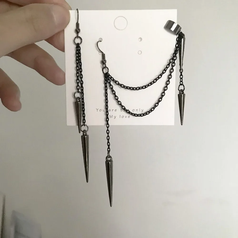 Punk Gothic Style Niche Tassel Long Chain Earrings Hip-hop Earrings Women's Street Party Fashion Creative Trend Jewelry