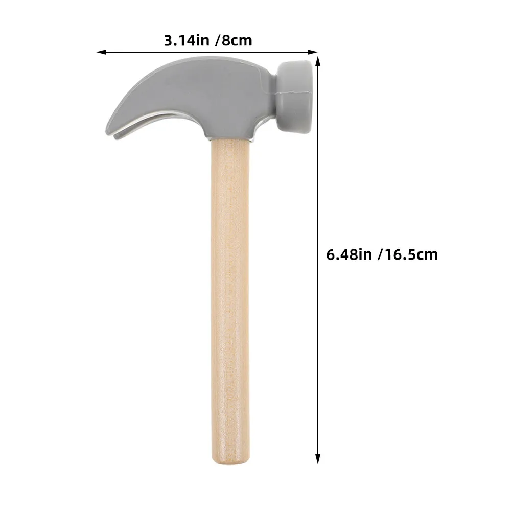 어린이를위한 5Pcs 현실적인 나무 망치 세트 건설 유지 보수 역할 놀이 해산물 조개류 깨기 교육용