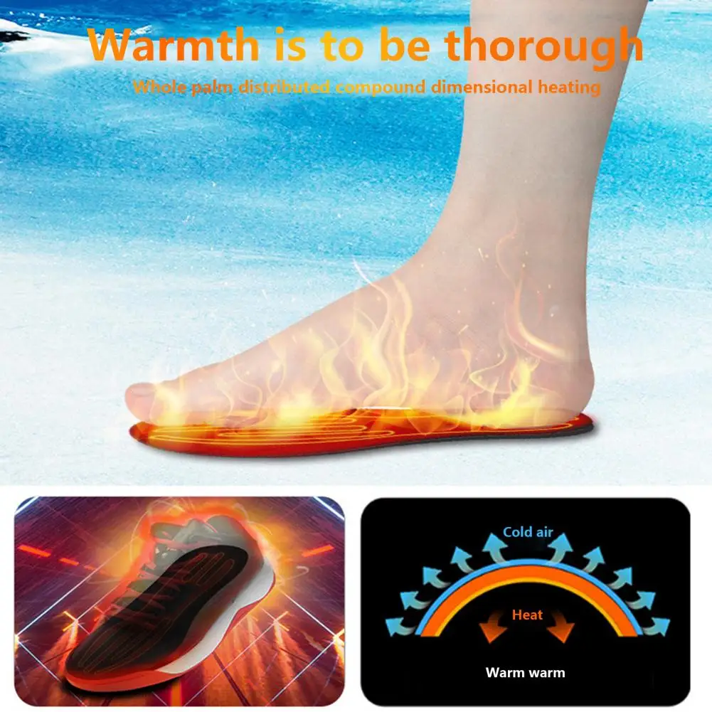 Electric USB Heated Shoe Insoles Women Men Skiing Foot Warmer Pad Feet Warmer Sock Pad Mat Winter Heating Insole