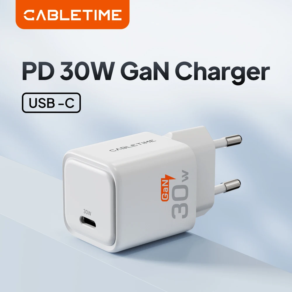 CABLETIME 30W GaN Fast Charger - PD and QC 3.0 USB-C Charging Solution