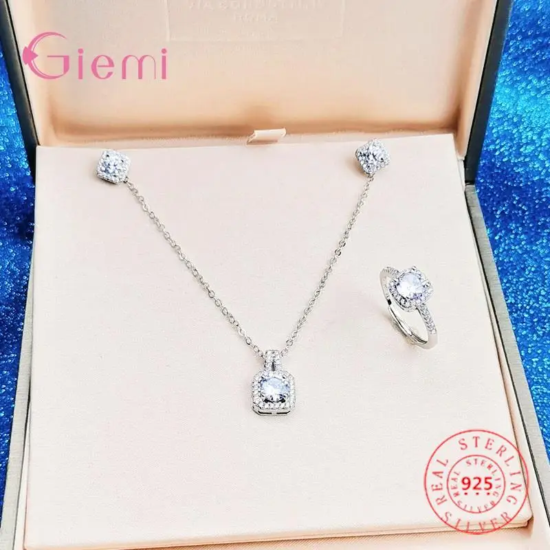 Giemi New Arrival Square Shape Ladies Jewelry Sets Accessory