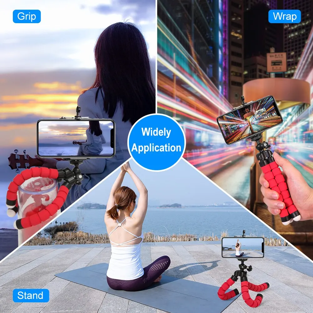Phone Tripod Stand Tripod For Phone Flexible Sponge Octopus Mini Tripod For IPhone Mini Camera Phone Holder Clip Stand