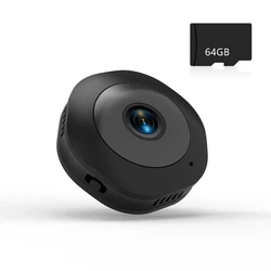 4K Wireless WiFi Security Camera with Infrared Night Vision and Magnetic Bracket - Camera 64GB Card