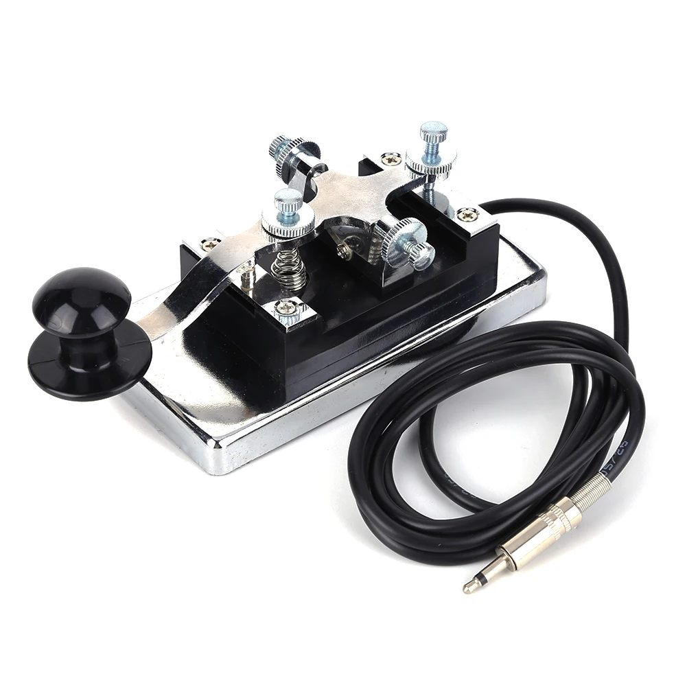 Stainless Steel CW Telegraph Shortwave Radio DIY Telegraphing Key Morse Key Shortwave Radio Communication Teaching Aids