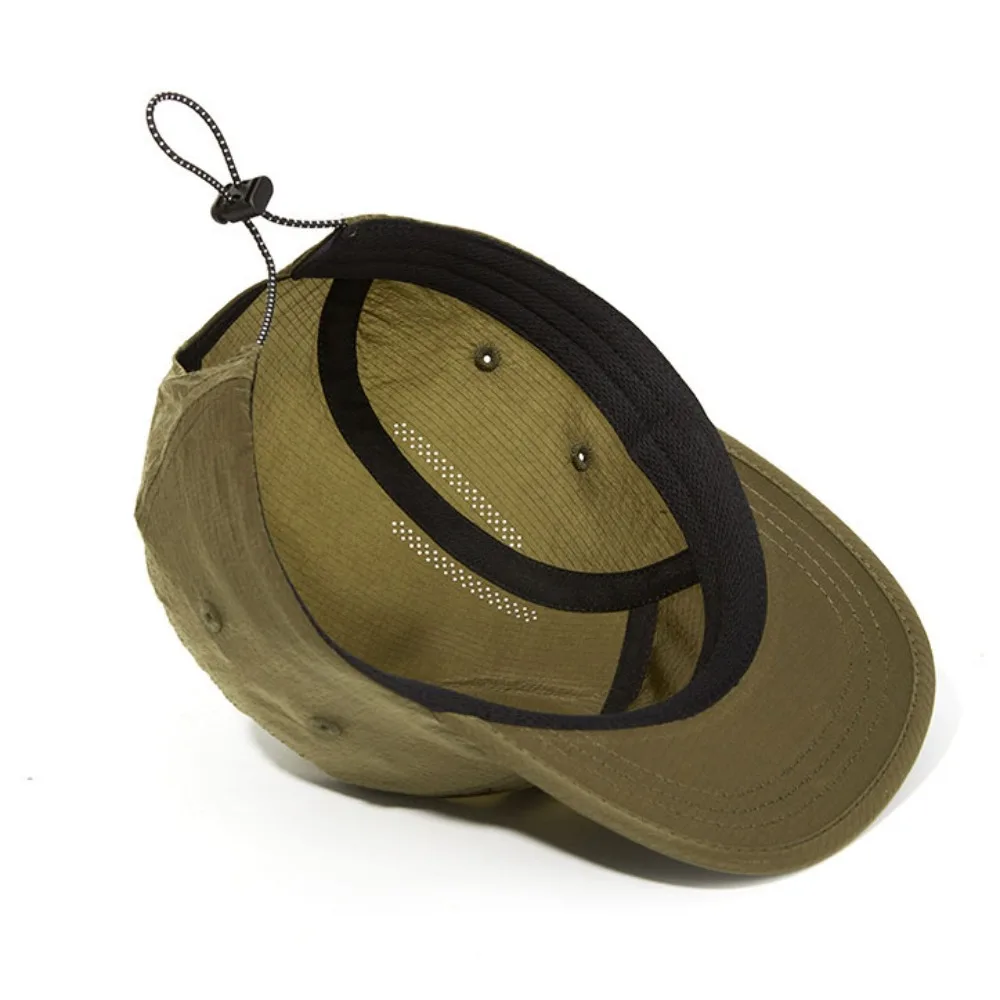 Japanische Baseballkappe mit flachem Rand, weichem Oberteil, verstellbar, schnell trocknend, einfarbig, atmungsaktiv, Sonnenschutzkappe, Unisex – Detail 8