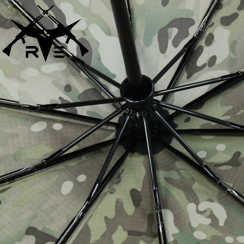 Ronson Camouflage Tactical Umbrella Automatic Umbrella Camouflage MC Pattern CLASSIC Travel Outdoor For Tactical Umbrella