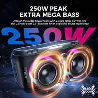W-KING 250W PEAK Large Bluetooth Speaker Loudest/Massive 120dB/12 Custom Bass, V5.3 Big Party Boombox Portable Speaker Wireless - Image 2