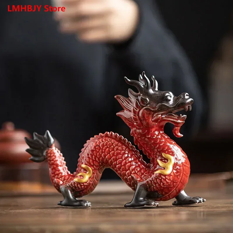 

LMHBJY Dragon Decorations Twelve Zodiac Animals Ceramic Dragon Living Room TV Cabinet Decorative Crafts New Home Gifts