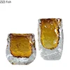 Transparent Amber Wrinkle Glass Vase Hydroponics Floral Vases Desk Decoration Artificial Flowers Decorative Flower Arrangement 5