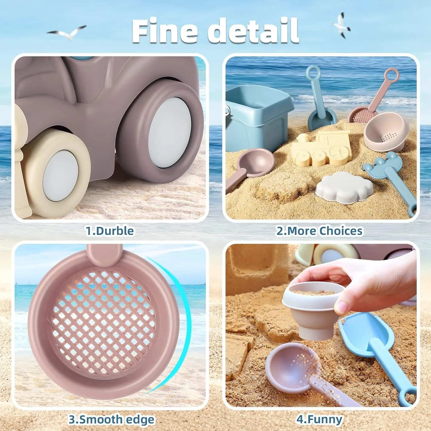 Beach Toys for Toddlers Kids Sand Toys Train Beach Truck Beach Bucket Scoop Trowel Colander Rake Sand Castle Toys Sandbox Toys 3