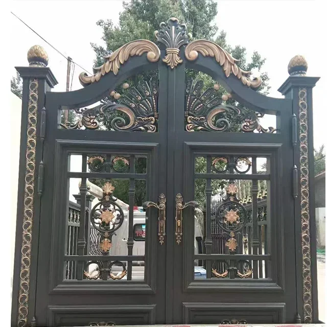 Aluminum Fence Gate, Villa Garden Entrance, Automatic Outer Door, Customized Size, Wear-resistant, Rust Proof and Waterproof 4