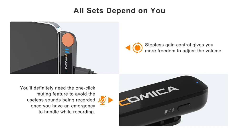 Vimo S 2.4G Wireless Lavalier Microphone Compact Lapel Microphone With Charging
