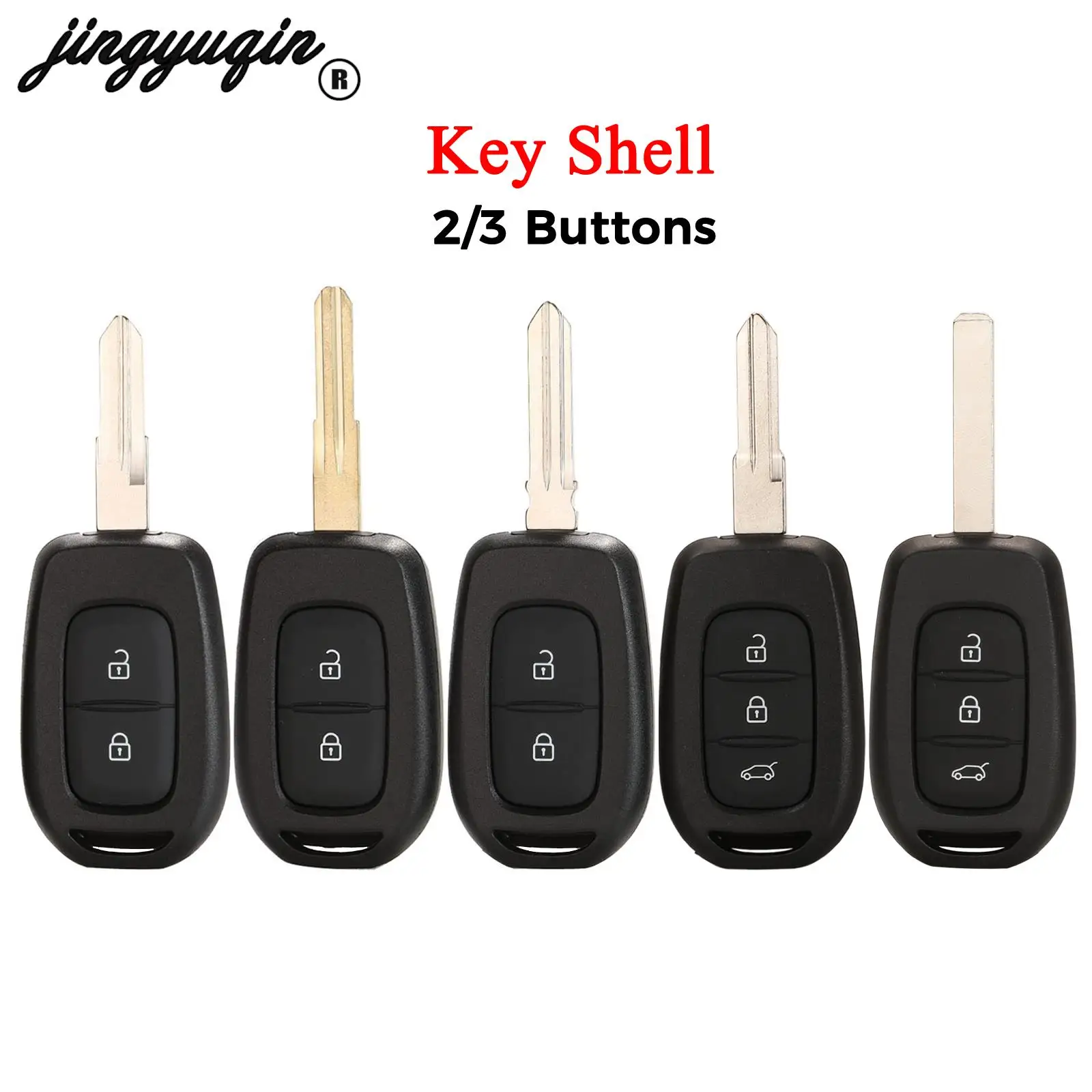 

jingyuqin 2/3 Buttons For Renault Dacia Logan Sandero Lodgy Dokker Duster 2016 Remote Car Key Shell Case VA2 VAC102 Blade fob