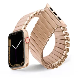 Stainless Steel Stretch Bracelet for Apple Watch - Elastic Strap (Rose gold)