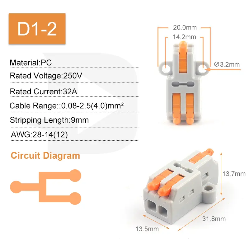 5PCS Fast Wire Connector Push-in Electrical Terminal Block Universal Splicing Wiring Cable Connectors For Cable Connection SPL ﻿ - Image 19