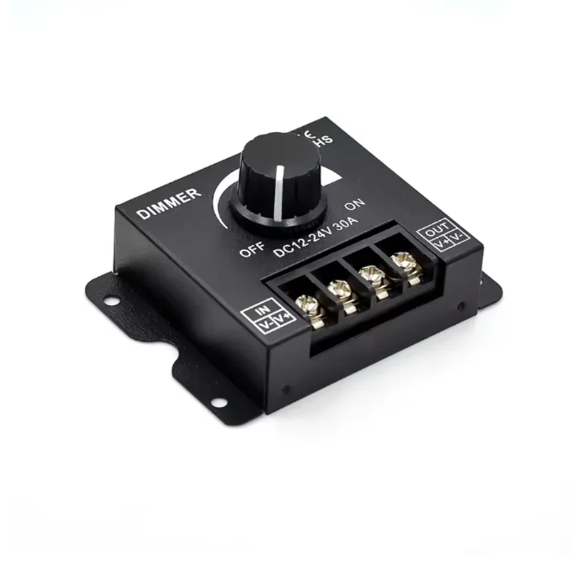 DC12-24V 30A 노브 조광기 밝기 조정 3528 5050 COB SMD LED 스트립 라이트용 무단계 디밍 스위치 컨트롤러