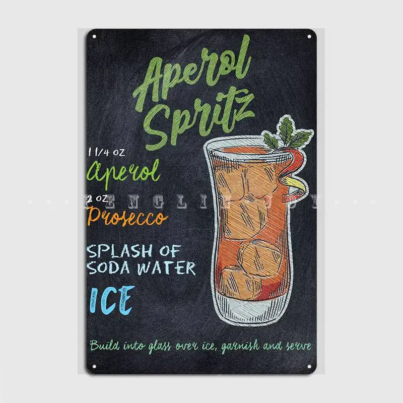 Aperol Sppredcocktail Poster Targa In Metallo Decorazione Garage Classico Wall Pub Pub Garage Targa In Metallo Poster