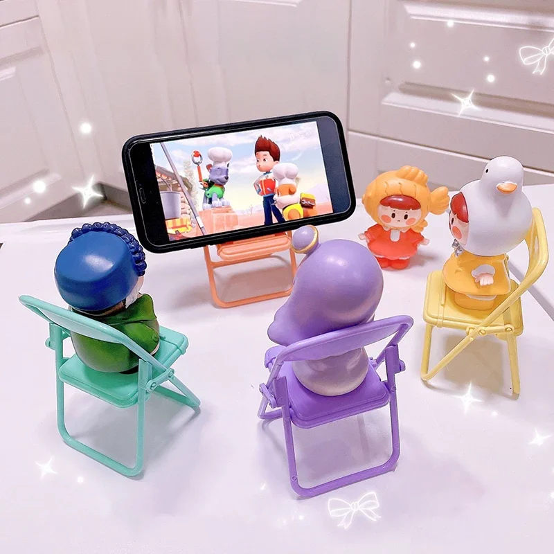 Cute Mini Chair Phone Holder Adjustable Desktop Stand Kawaii Tablet Support Desk Organizer