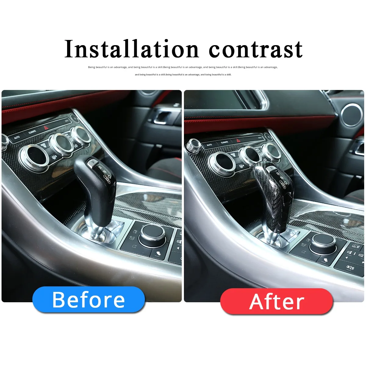 랜드로버 레인지로버 스포츠 2014-2017 용 자동차 탄소 섬유 기어 시프트 노브 커버 트림, 자동차 액세서리