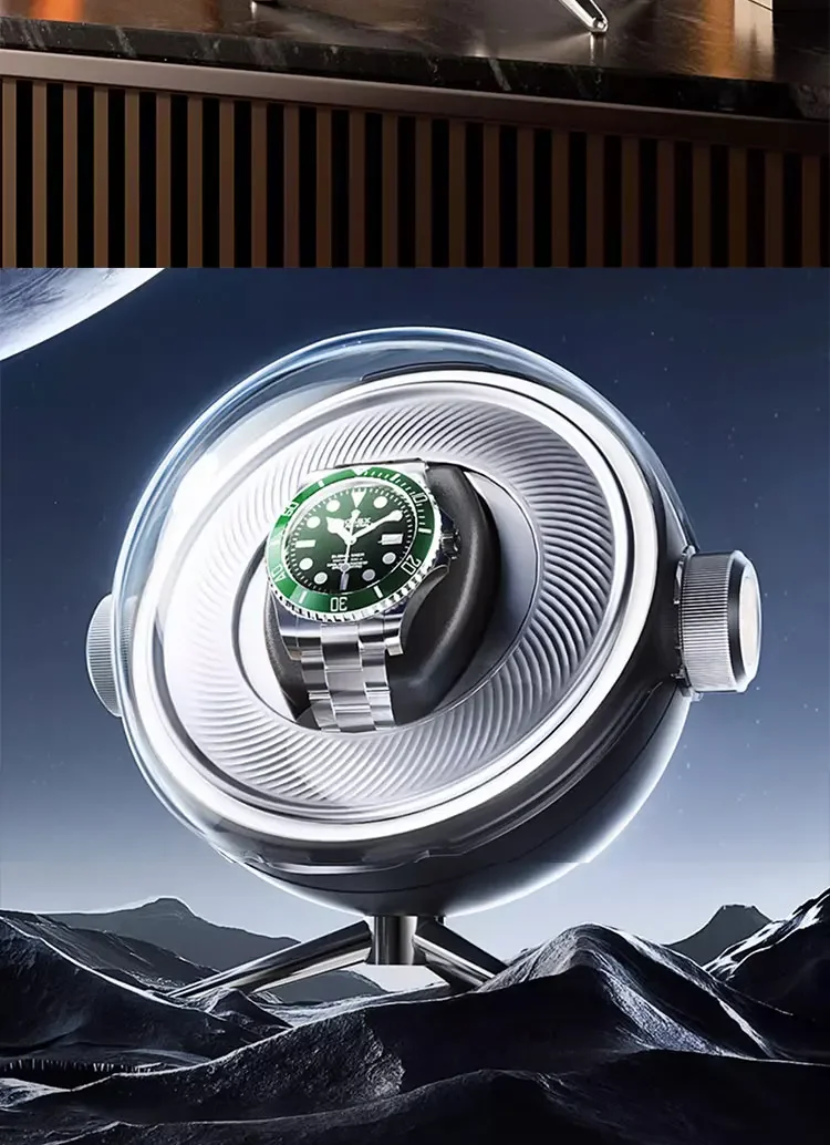 Boîte à bijoux pour montre automatique intégrée dans un rituel de chambre élégant