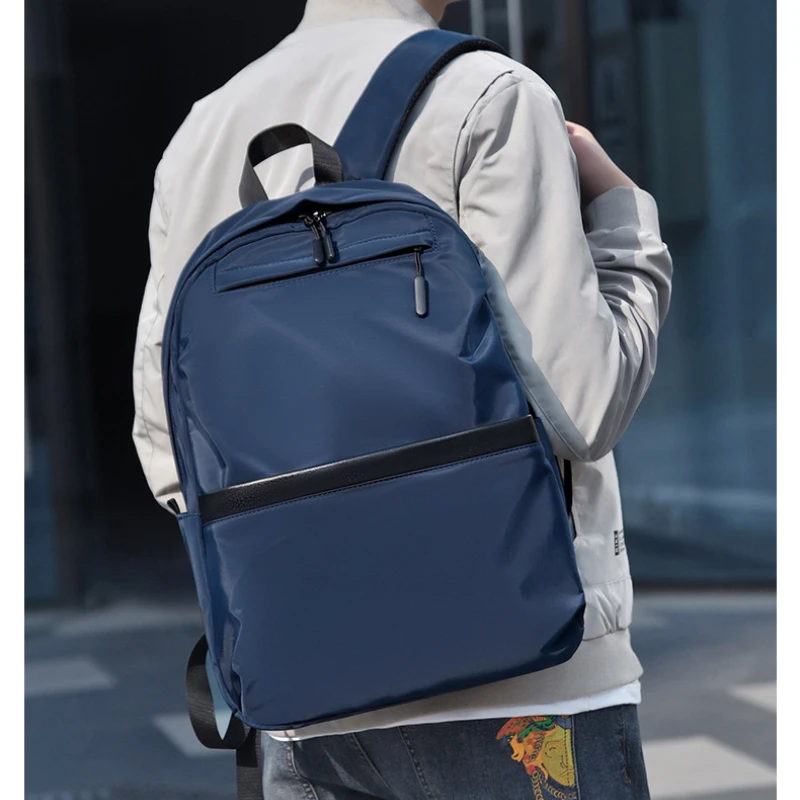 Backpack Men's Solid Color Leisure Business Large Capacity Computer Bag Student Backpack Travel Bag Wholesale