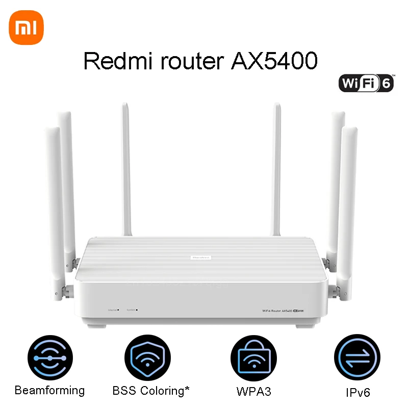 Xiaomi Redmi Ax5400 Wifi Router Mesh System Wi-Fi 6 Plus 160Mhz Npu Indipendente Funziona Con L'App Xiaomi Mihome