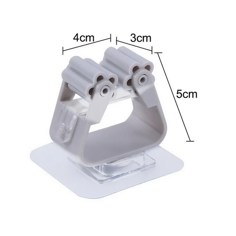 Wall Mop Holder Hook Bathroom Kitchen Wall Mounted Mop Organizer Holder Rack Brush Broom Hanger Self-Adhesive Strong Hooks